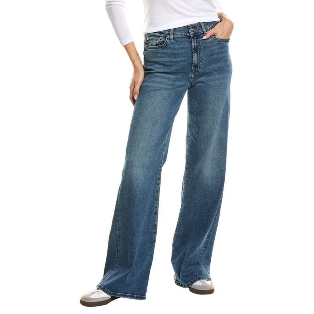 7 For All Mankind Womens Lotta Felicity Wide Leg Jean, Blue